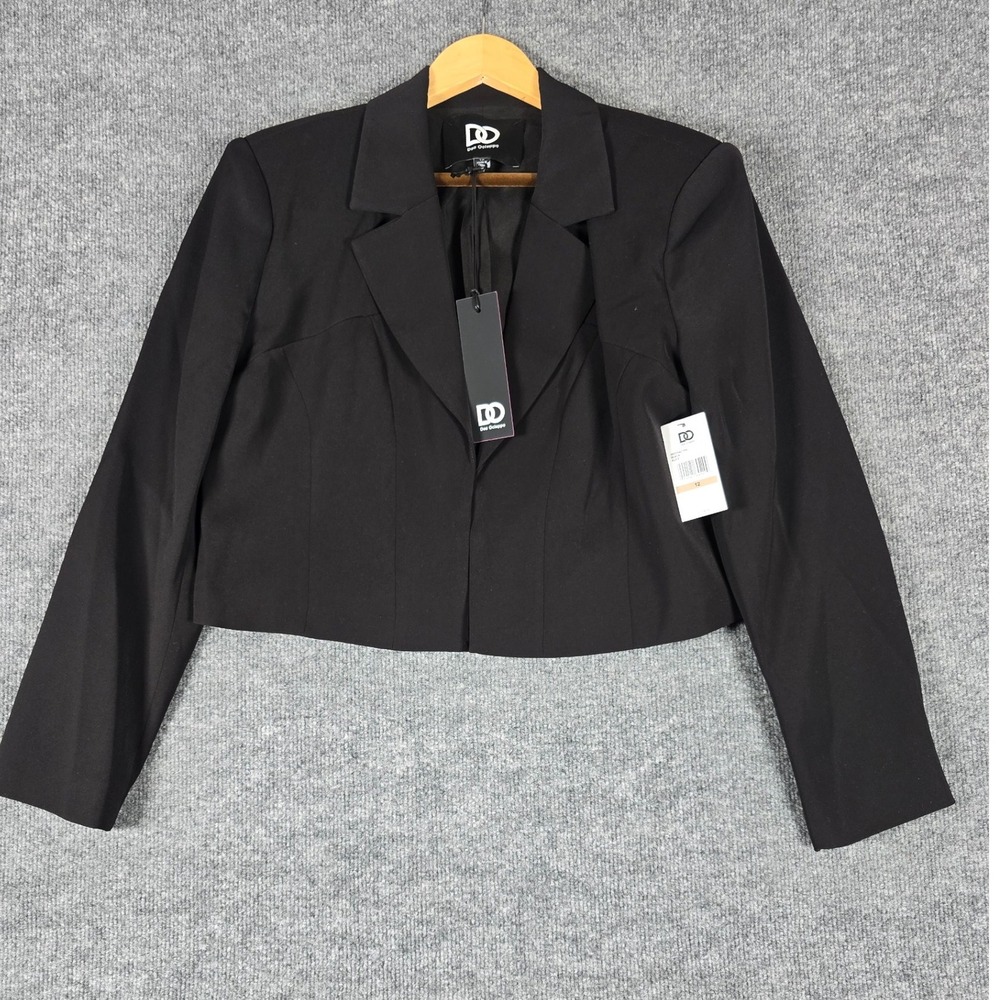 Dee Ocleppo Alice Black Cropped Blazer Jacket Womens Size 12 NWT